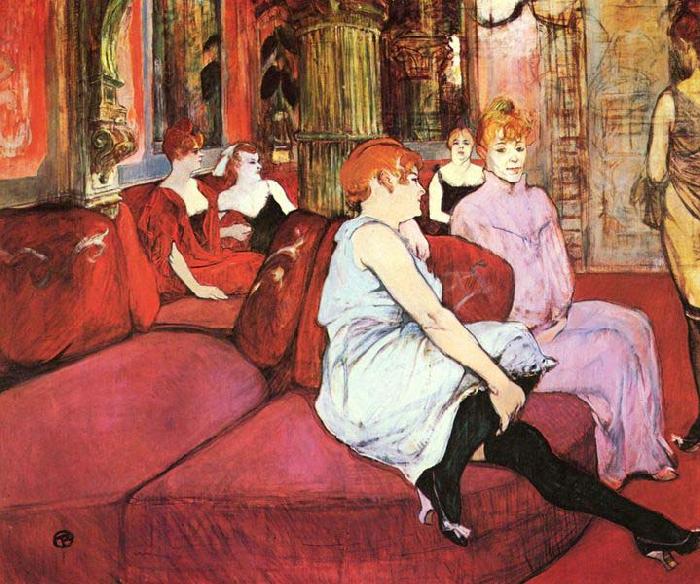 Henri de toulouse-lautrec Salon at the Rue des Moulins oil painting image